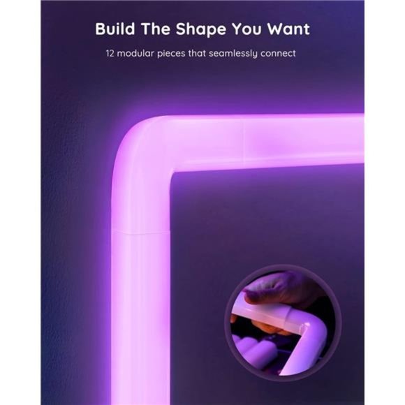 Glide RGBIC Smart Wall Light, Multicolor Customizable, Music Sync Home Decor - Picture 6 of 6